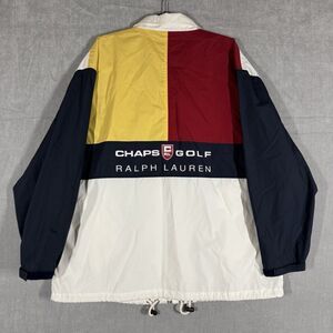 Vintage Chaps Ralph Lauren Jacket Mens Large Colorblock Golf Windbreaker 90s